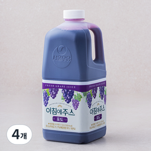 서울우유 아침에주스 포도, 1.8L, 4개