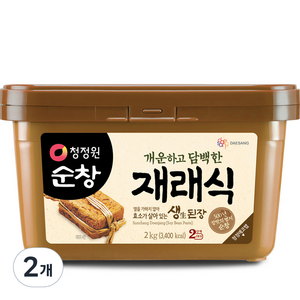 청정원순창 재래식 생된장, 2개, 2kg