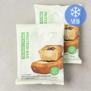 단백질과자점 라이신 크림치즈 피스타치오바 2개입 (냉동), 90g, 2개