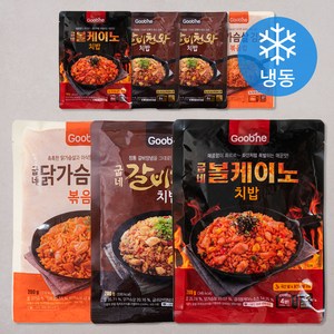 굽네 갈비천왕 치밥 200g x 3팩 + 볼케이노 200g x 2팩 + 김치볶음밥 200g x 2팩 (냉동), 1세트