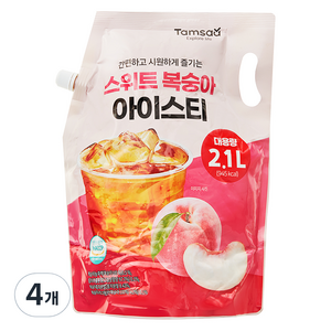 탐사 스위트 복숭아 아이스티, 2.1L, 4개