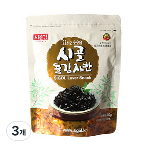 시골김 시골 돌김자반, 40g, 3개