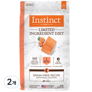 인스팅트 어덜트 네이처스버라이어티 LID 독 키블 강아지 건식사료, 생선, 1kg, 2개