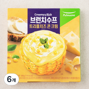 풀무원 브런치수프 트리플치즈 콘 크림 (냉장), 180g, 6개