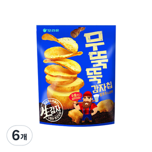 무뚝뚝감자칩 통후추 소금맛 과자, 60g, 6개