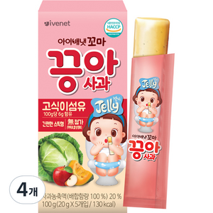 아이배냇 꼬마 끙아젤리 사과, 4개, 100g