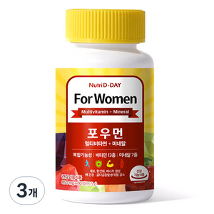 뉴트리디데이 포우먼 멀티비타민+미네랄 76.5g, 90정, 3개