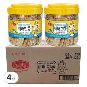 머거본 빼빼한통 오리지널맛 어포스낵, 120g, 4개