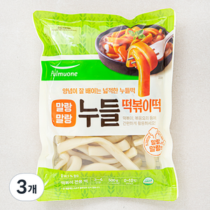 풀무원 누들떡볶이 떡, 3개, 500g