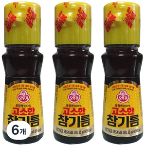 오뚜기 고소한 참기름, 55ml, 6개