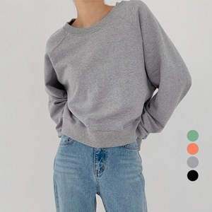 바블링브룩 여성용 레글런 세미 크롭 맨투맨