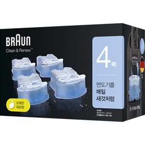 BRAUN 클린 앤 리뉴 면도기 세정액, CCR (4개입)