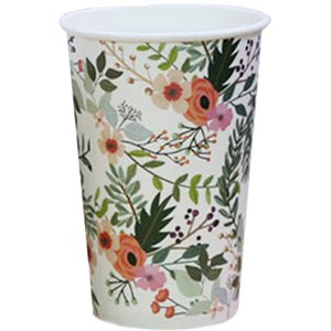 로앤그린 투고팩 플라워 종이컵 390ml(13온스), 1개입, 50개
