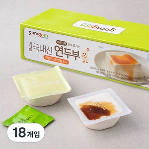 곰곰 하루1팩 국산콩 연두부+오리엔탈소스, 134g, 18개입