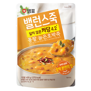 샘표 밸런스죽 통팥 늙은호박죽, 420g, 1개