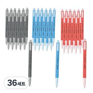 모나미 153 CLIP 볼펜 3종 세트 0.5mm, Black, Blue, Red, 36세트