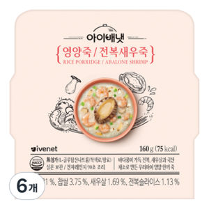 아이배냇 유아용 영양 전복새우죽, 160g, 6개