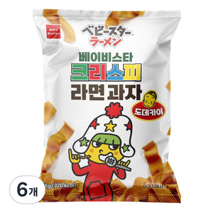 베이비스타 크리스피 라면과자 도데카이, 65g, 6개