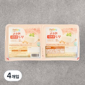 딜리조이 고소한 국산콩 두부, 300g, 4개입