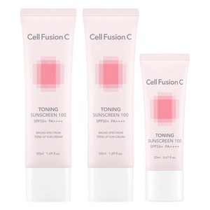 셀퓨전씨 토닝 썬스크린 SPF50+ PA++++ 50ml x 2p + 20ml 세트, 1세트