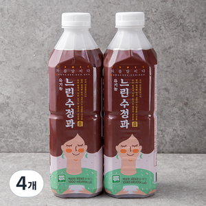 유기가공식품 인증 차를달이다 느린 수정과, 1L, 4개