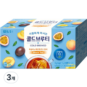 담터 콜드브루티 복숭아 패션후르츠 홍차, 1.5g, 20개입, 3개