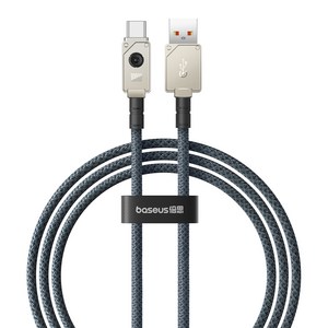베이스어스 언브레이커블 내구성 고속충전 케이블 USB to Type-C 100W, 1m, Stellar White, 1개