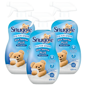 스너글 섬유탈취제 블루스파클 플러스 본품, 470ml, 3개
