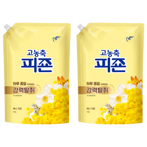 피죤 고농축 강력탈취 오리지널 섬유유연제 써니가든 리필, 1.6L, 2개