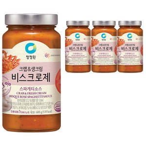 청정원 크랩&생크림 비스크로제 파스타소스, 600g, 4개