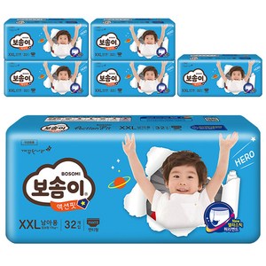 보솜이 액션핏 팬티형 기저귀 남아용 점보 XXL(17kg~), 192매