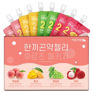 더존건강 한끼곤약젤리 복숭아 150ml x 7p + 와일드 망고 150ml x 7p + 청포도 150ml x 7p + 리치 150ml x 7p 세트, 4.2L, 1세트