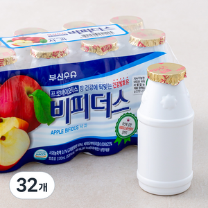 부산우유 비피더스 요구르트 사과, 140ml, 32개