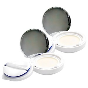 마타바 DIY 쿠션팩트 아이 케이스 73 x 73 x 27 mm, 화이트 + 실버, 2개