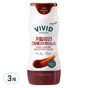 비비드키친 저칼로리 크레이지핫소스, 315g, 3개