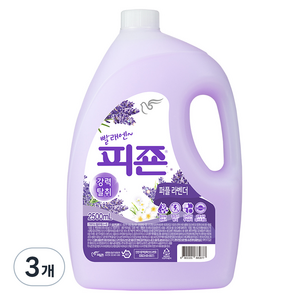 피죤 강력탈취 섬유유연제 퍼플라벤더, 2.5L, 3개