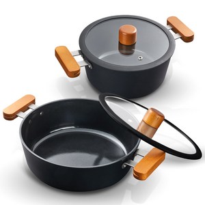 토프 블랙 에디션 IH 인덕션 세라믹 냄비세트, 양수냄비 20cm + 전골냄비 24cm