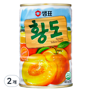 샘표 황도 통조림, 400g, 2개