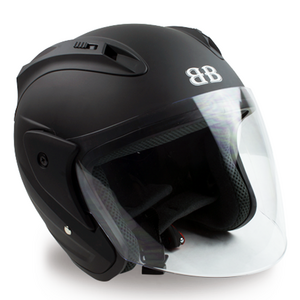 BANCY 오픈페이스 오토바이 헬멧 투명실드 Y-1, M, 무광블랙