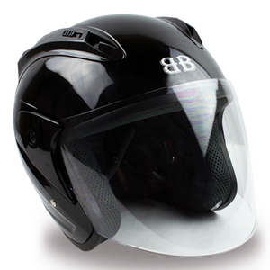 BANCY 오픈페이스 오토바이 헬멧 투명실드 Y-1, M, 유광블랙