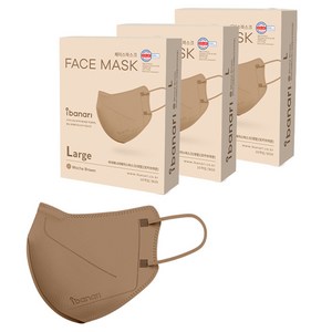 아이바나리 페이스 마스크 대형, 10개입, 3개, 모카브라운