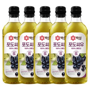 백설 포도씨유, 900ml, 5개