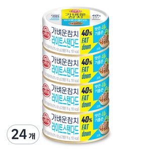 오뚜기 가벼운참치 라이트스탠다드, 100g, 24개