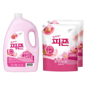 피죤 섬유유연제 핑크로즈 본품 4210ml + 리필 2100ml 2p, 1세트