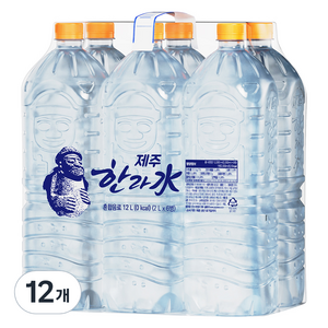 한라수 제주 무라벨, 2L, 12개