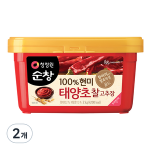 청정원순창 100% 현미 태양초 찰고추장, 2kg, 2개