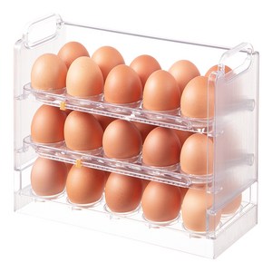 코멧 키친 3단 계란 트레이 보관함 30구, 투명색