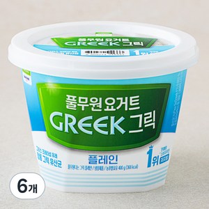 풀무원다논 그릭 플레인, 400g, 6개