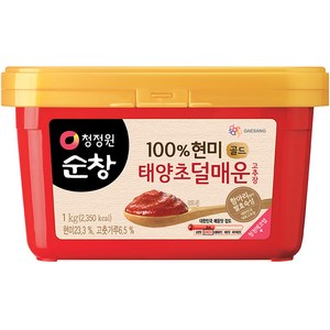 청정원순창 100% 현미 태양초 덜매운 고추장 골드, 1kg, 1개