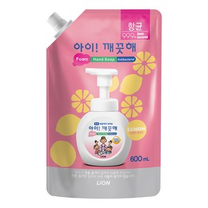 아이깨끗해 거품형 핸드솝 레몬 리필, 600ml, 6개